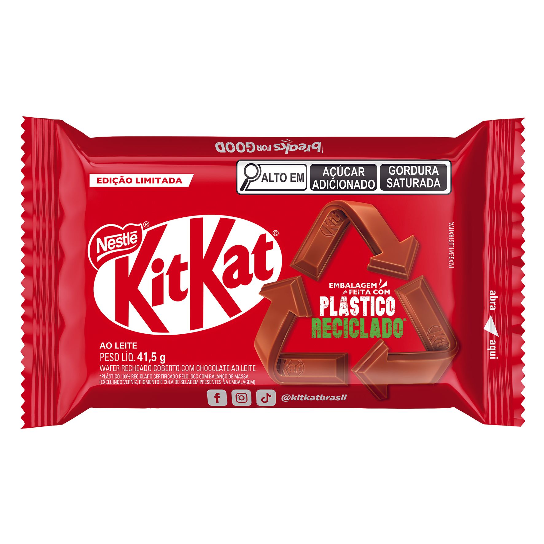 KitKat usa embalagem feita com 100% de plástico reciclado