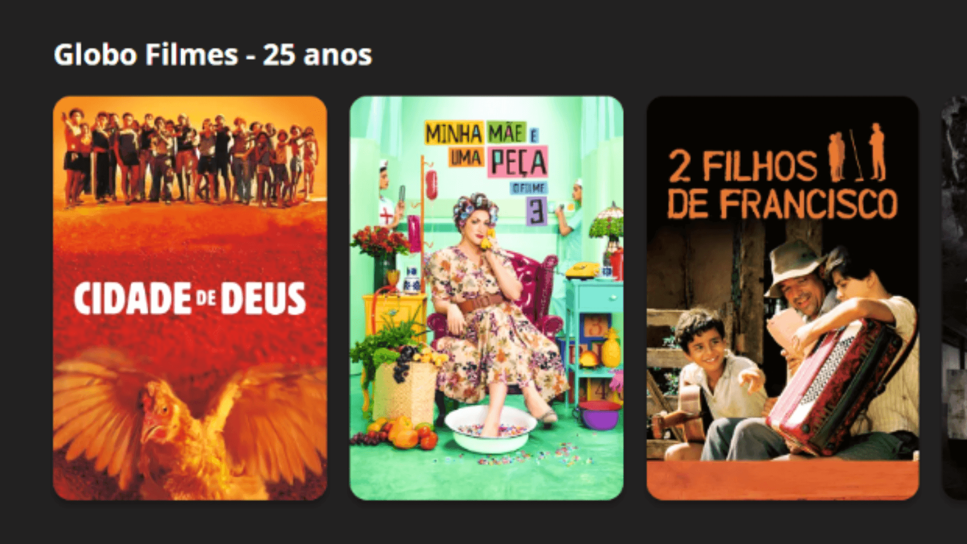 Globo Filmes celebra 25 anos com trilho comemorativo no Globoplay