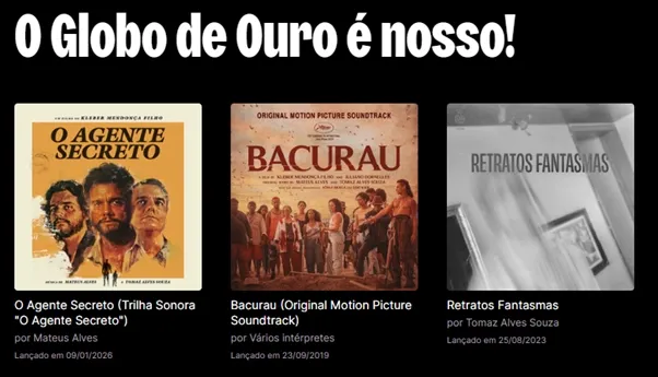 Deezer celebra vitórias de “O Agente Secreto” no Globo de Ouro com curadoria especial