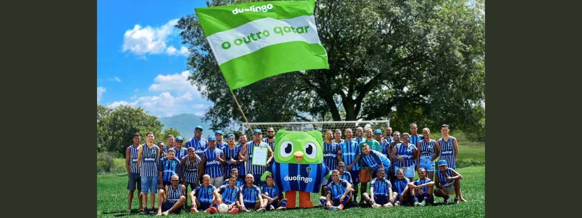 Duolingo é o patrocinador oficial do Qatar, mas não o que você está pensando