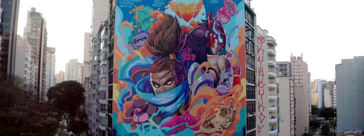 Riot Games ocupa capital paulista com arte urbana em homenagem ao aniversário de League of Legends￼