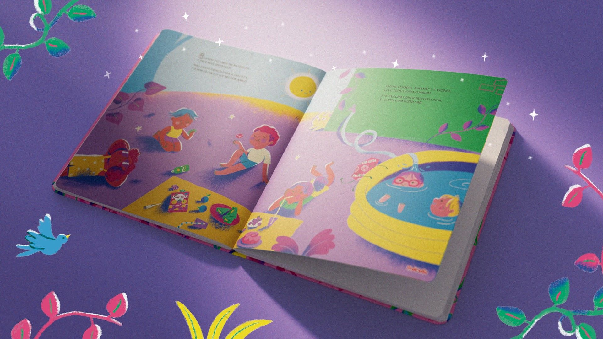 Fruittella cria livro infantil que só revela suas páginas sob a luz do sol