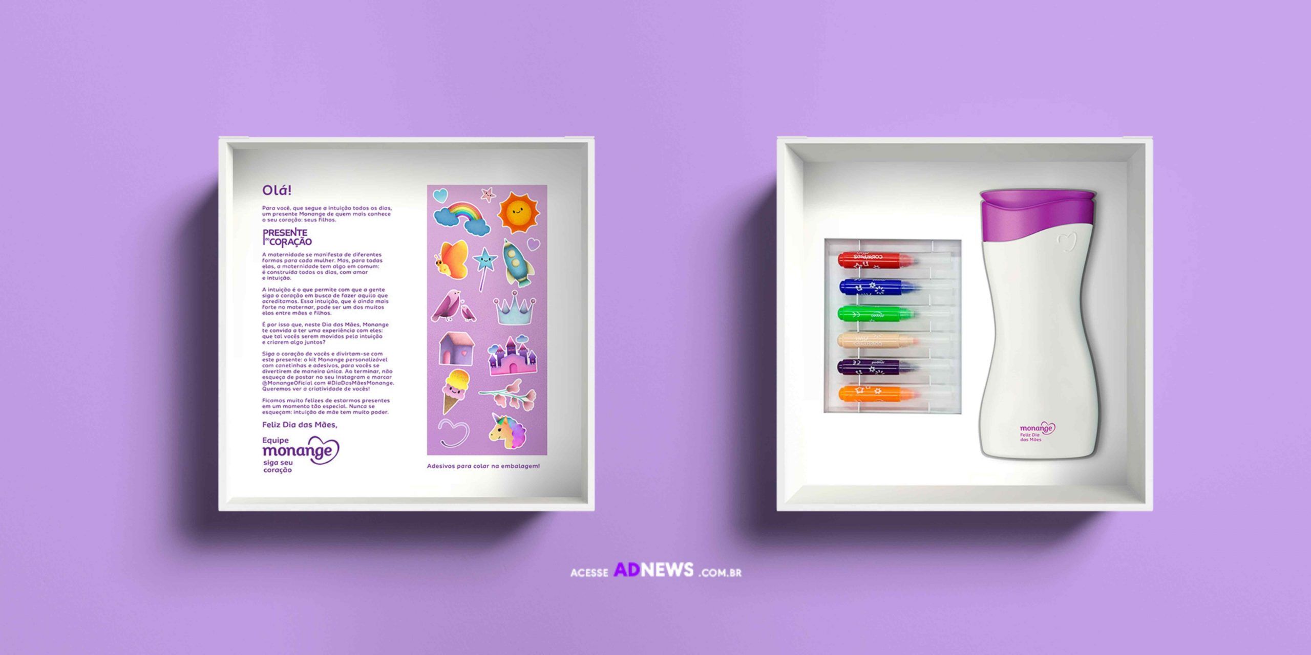 Monange  presenteia influenciadoras com um hidratante personalizado pelos seus filhos